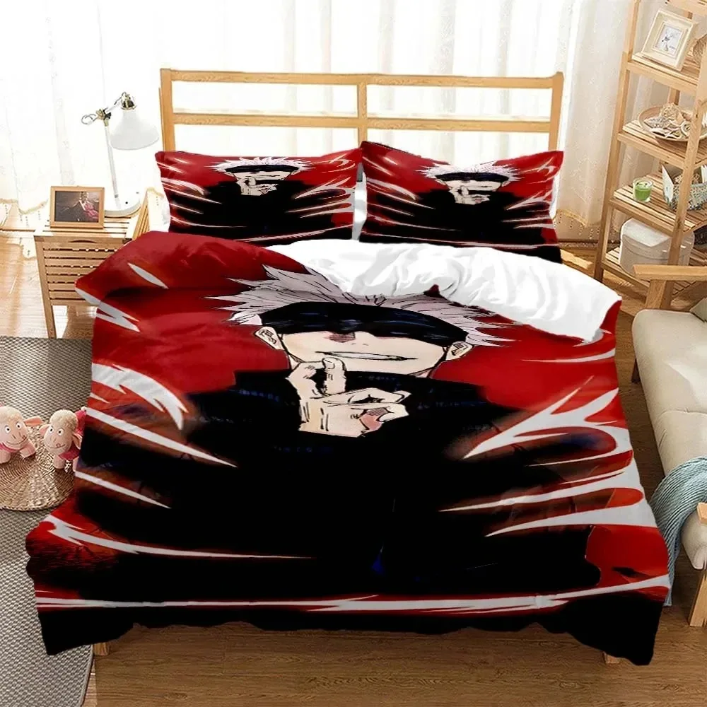 

3D Print Anime Jujutsu Kaisen Gojo Satoru Bedding Set Double Twin King Duvet Cover Comforter Pillowcase Boys Girls Adult Bedroom