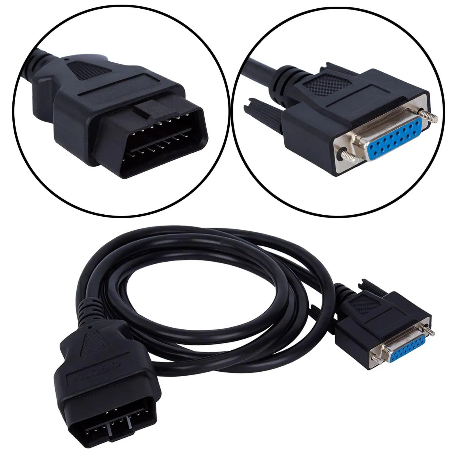 

Auto OBD II OBD2 16 Pin Male to Female Extension Cable, OBD 2 to dB15, 155cm