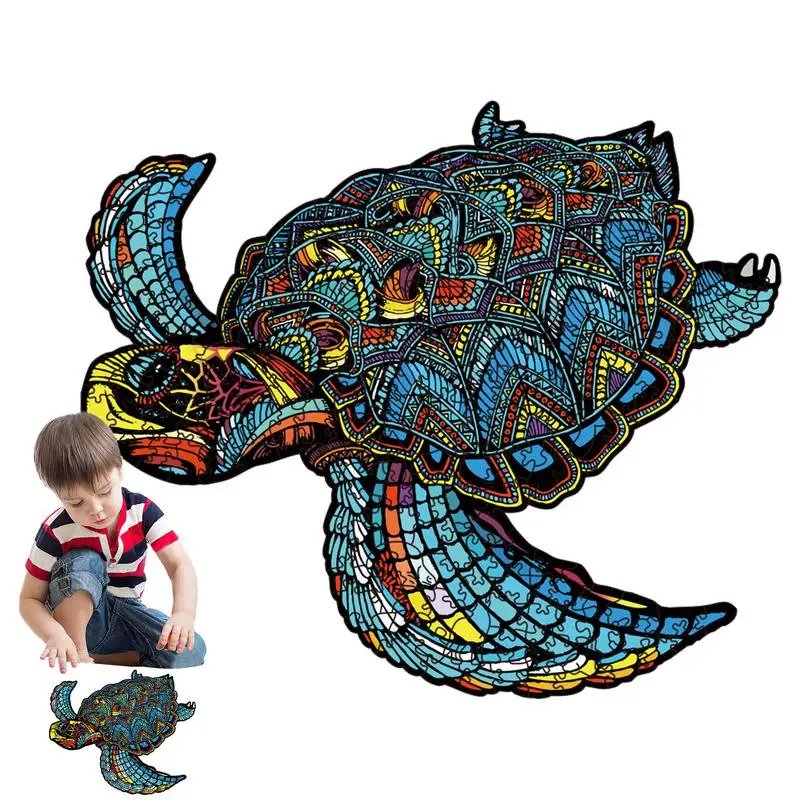 

Turtle Wooden Puzzle 3D Fun Challenging Wooden Puzzles Cool Irregular Wood Cut Puzzles Educational Toy For Christmas