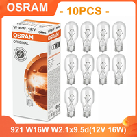 OSRAM W16W 921 W2.1x9.5d Car Standard Turn Signal Light Fog Reverse Lamp 12V 16W 310 lm OEM Auto Rear Indlcator Bulb (10PCS)