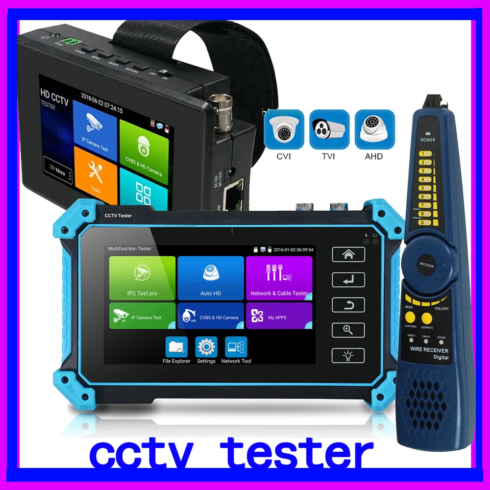 CCTV Tester IPC-5200C Plus 8MP AHD CVI TVI SDI IP Camera Tester 12MP IP Camera Tester With Touch Screen Display HDMI VGA Input