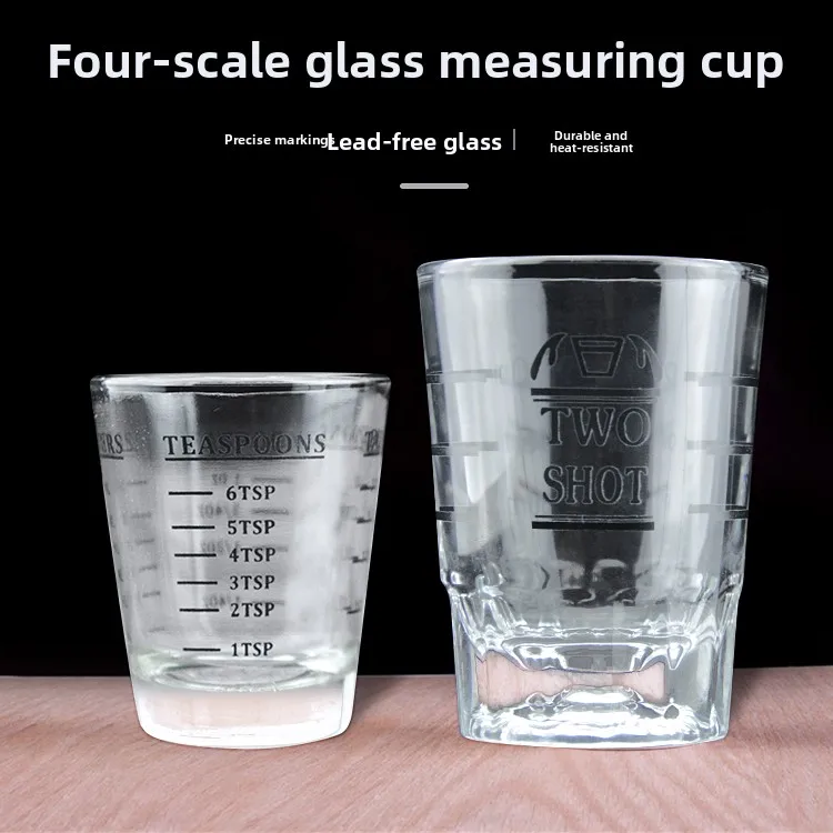 Concentrated Coffee Ounce Cup Double Measurement Glass Jug with Scale an Inch Cup Alcohol Measuring Cup 60ml Kitchen Tool
