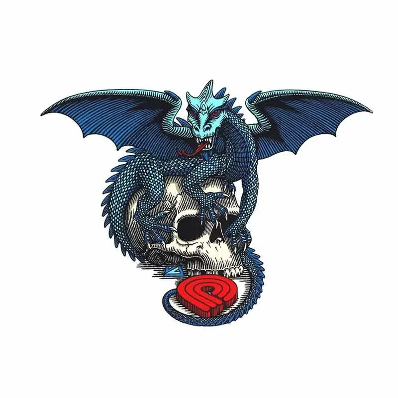 

13 см х 10 см для Powell Peralta Dragon Skull, тонкая наклейка, устойчивая к царапинам, виниловая автомобильная пленка, подходит
