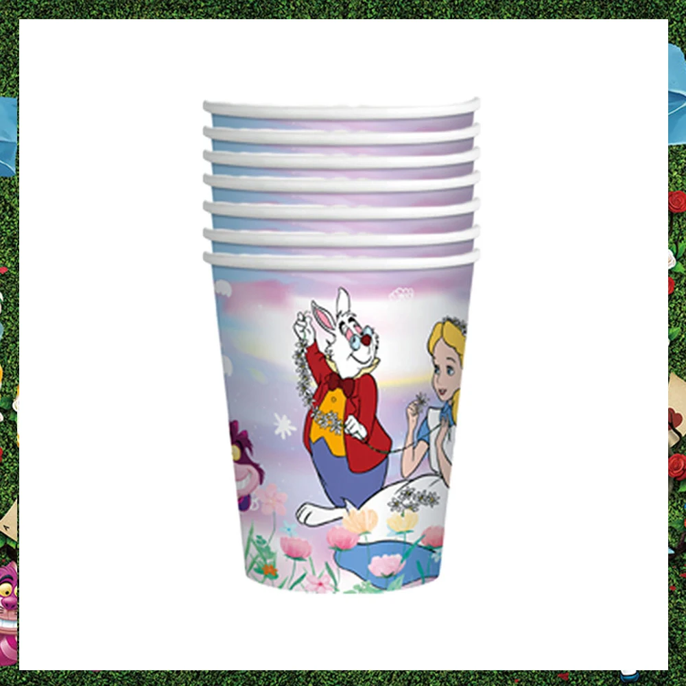 Disney Alice in Wonderland Party Supplies Balloons Cup Plates Napkins Tableware For Kids Baby Shower Birthday Party Decoration