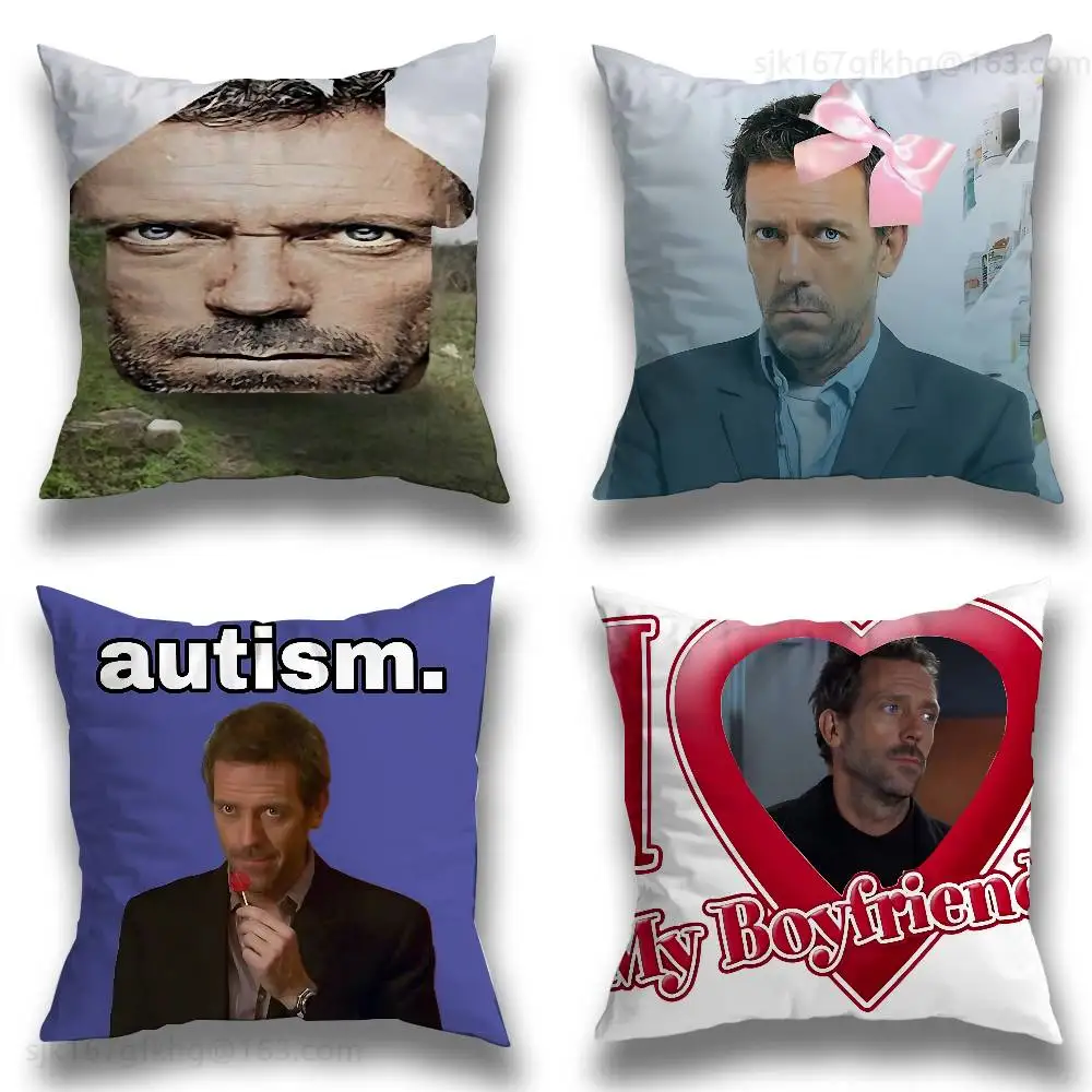 

Classic House M.D Movie Pillow Case Anti-dustmite Pillowcase Invisible zipper silky short plush Sofa cushion cover