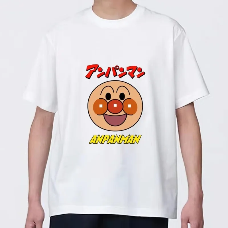 Cartoon Anpanman Cute T Shirt Men Couple Combination Clothes Short Sleeve Collar Fashion woman Cotton