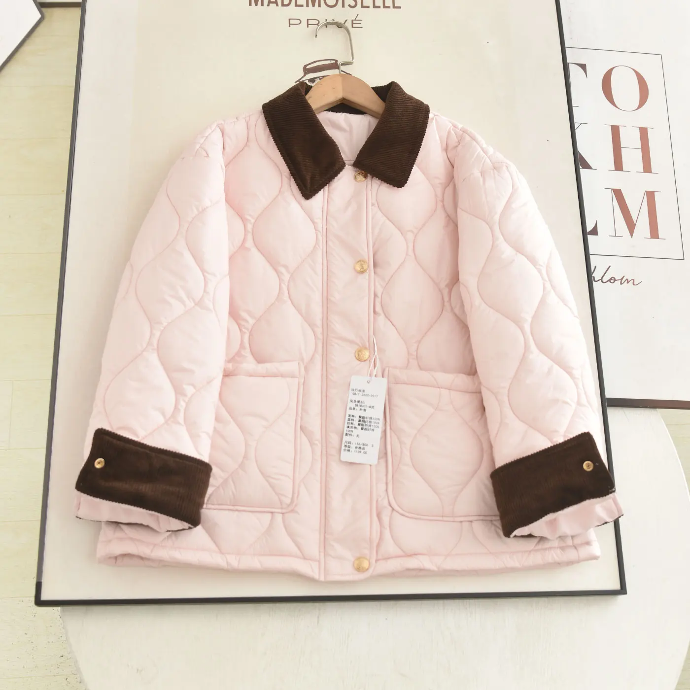 

Повседневное хлопковое пальто Jaet 2025, новинка зимы, маленькое свободное хлопковое пальто с крокодиловым воротником, теплое стареющее пуховое хлопковое пальто для женщин