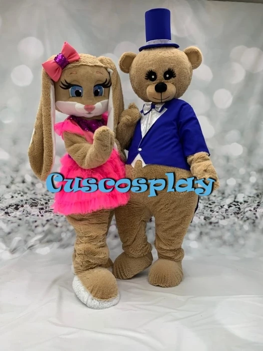 

Hairy Bear and Hare Mascot Costumes Cartoon Party Costumes Adult Size