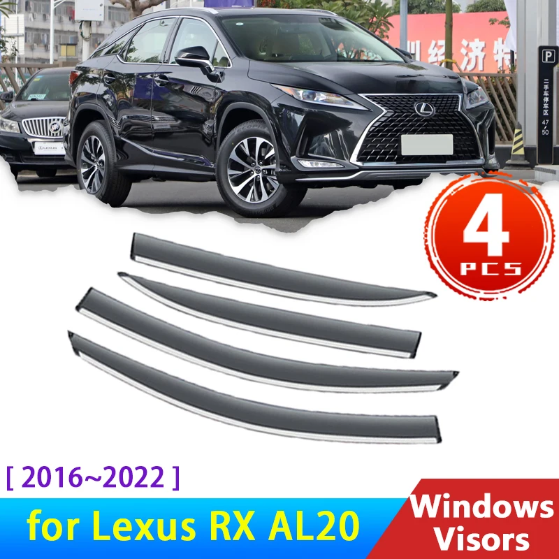 

Car Side Window Visors for Lexus RX 450h 350 AL20 2016~2022 Accessories 2018 2020 Deflectors Rain Eyebrow Guards Sun Visor Smoke