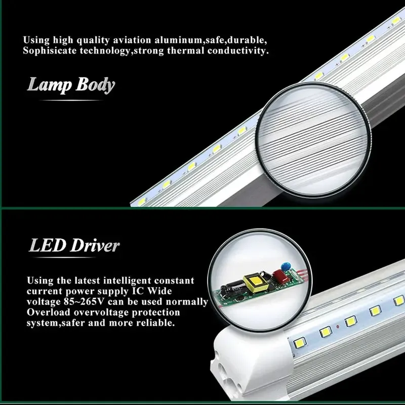 LED aluminum-plastic integration T5 energy-saving T8 integration, fluorescent tubes AC220V 2000lm lamp bulbs  30CM-60CM