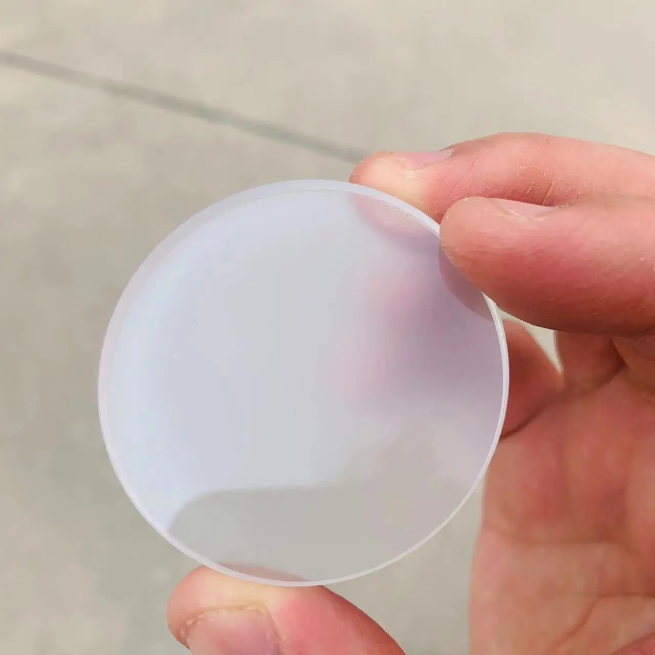 Una superficie pulidora otra escarchado 50mm redondo 5mm espesor vidrio óptico de ventana de borosilicato
