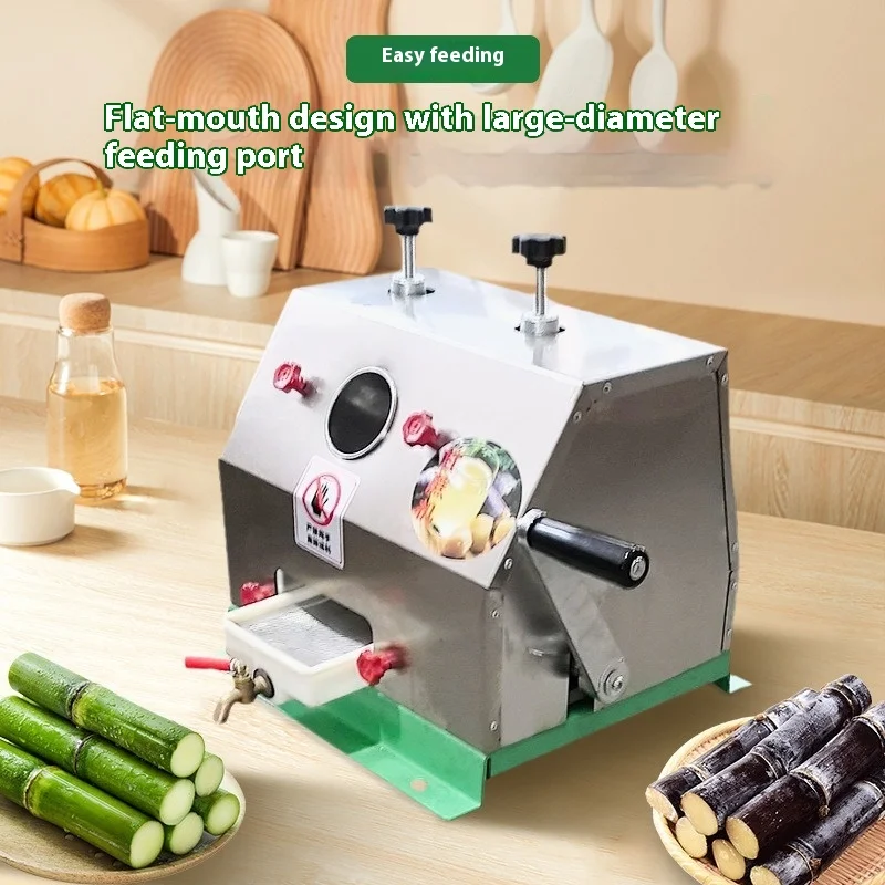 Coercial Sugar Cane Juicer 110 LBS/H High Output Sugarcane Juicer hine w/3 Stainless Steel Rollers 2.4