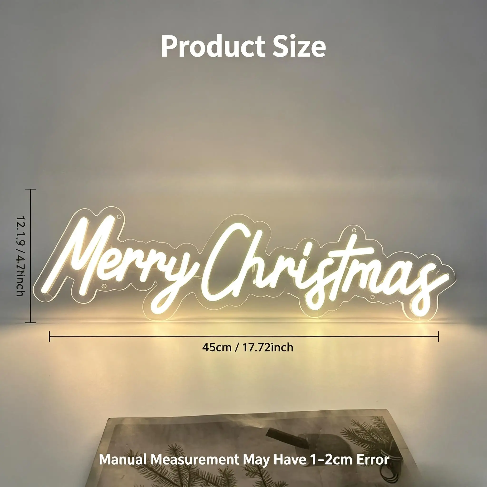 Merry Christmas Neon Sign USB Powered Dimmable Neon Lights For Home Xmas Party Bedroom Living Room Wall Decor Gifts Night Light - view 2