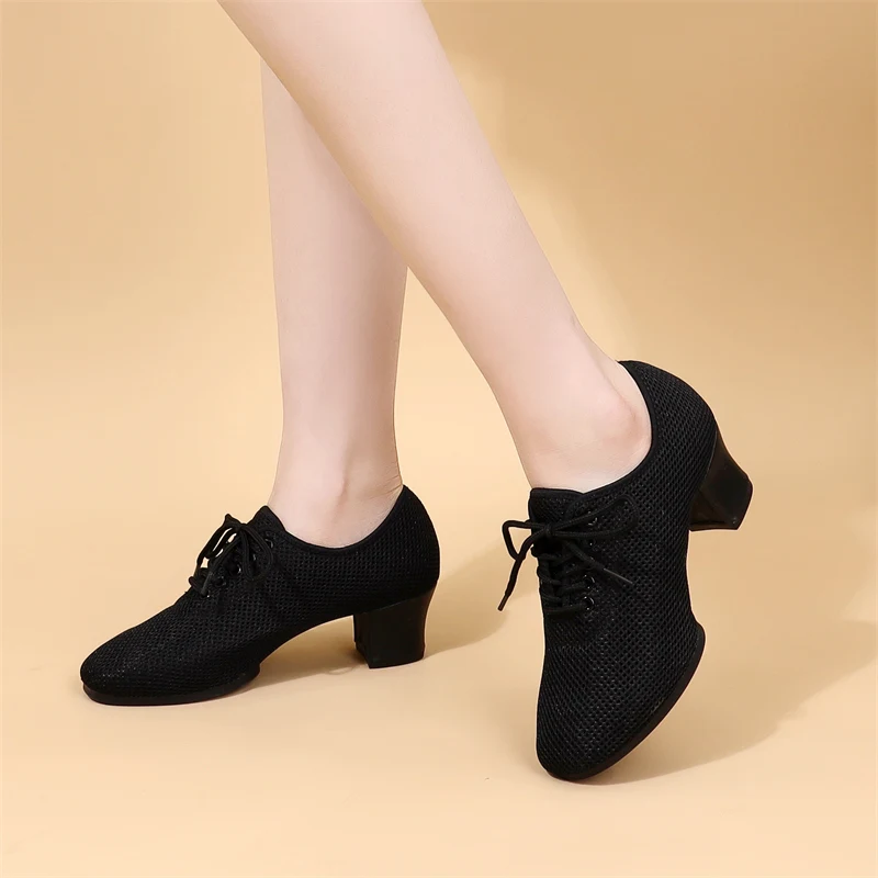 Women High Heels Dance Shoes Jazz Latin Ballroom Girls Salsa Dancing Shoes Ladies Practice Training Modern Woman Sneakers