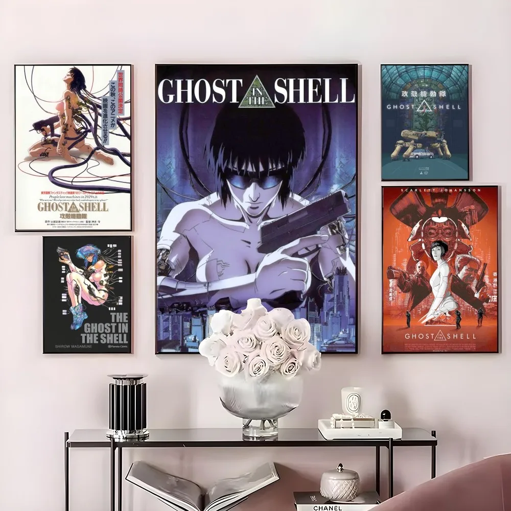 

Action Anime Movie Ghost in the Shell Poster HD art sticky wall waterproof home living room bedroom bar aesthetic decoration