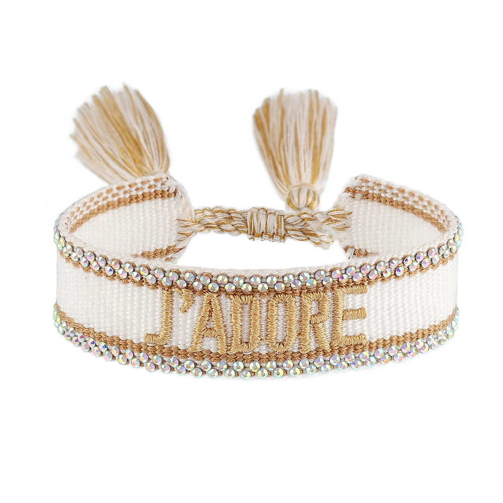 Elegant Handmade Adjustable Cotton Woven Love Bracelets for Women