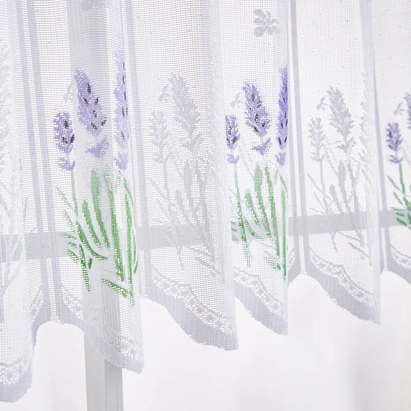 European White Tulle Short  Curtains for Living Room Bedroom Dining Kitchen Cabinet Cover Lace Wedding Window Decor