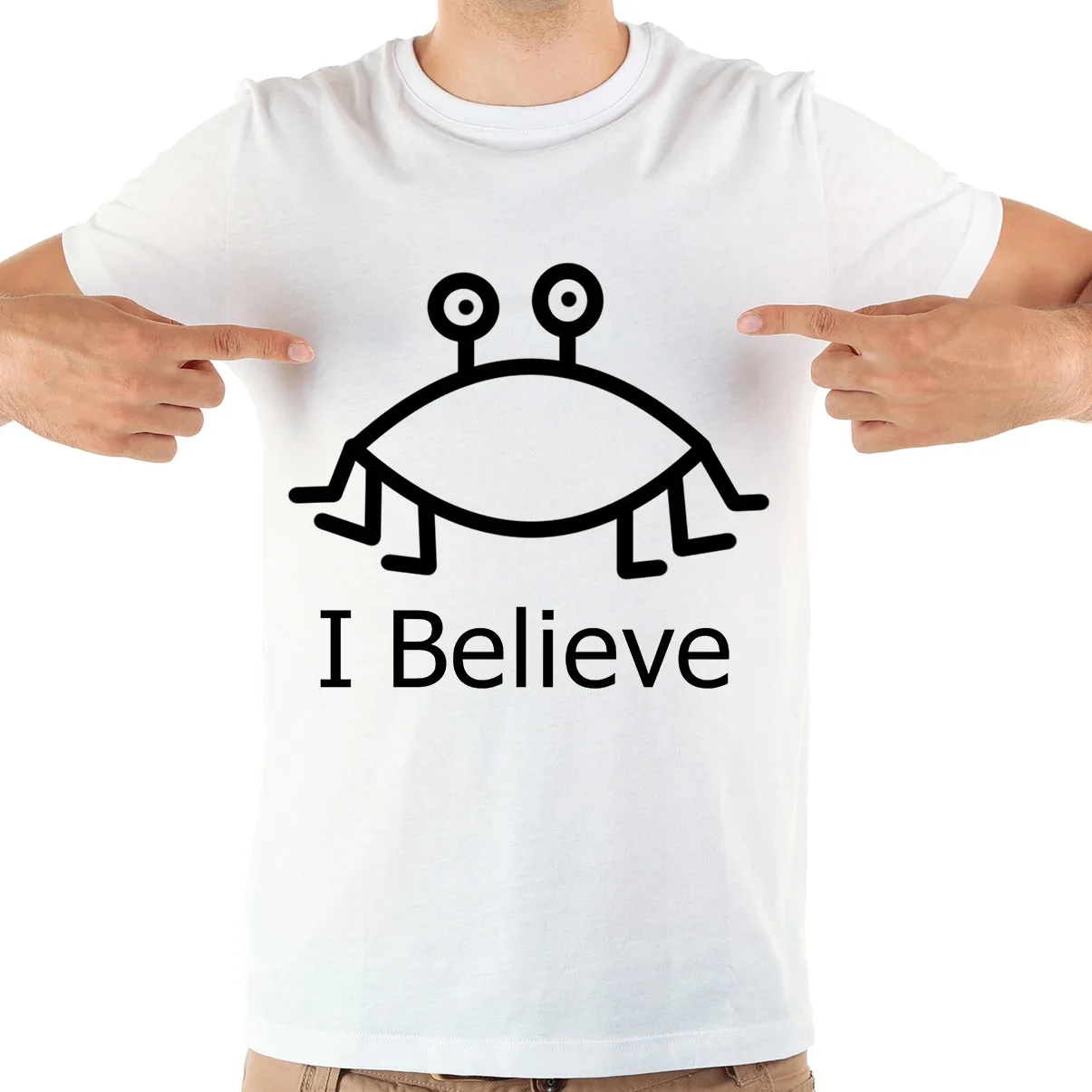 Believe Ramen God,FSM Flying Spaghetti Monsterism Funny T Shirt Men,White Casual Cool Hipster Short Sleeve Tshirt,Unisex Tee