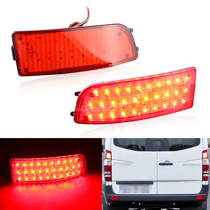 2PCS LED Rear Bumper Reflector Light Tail Stop Brake Lights For Mercedes Benz Sprinter W906 for Volkswagen for VW for Crafter 2E