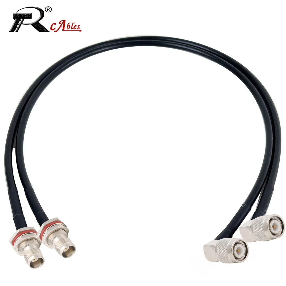 

TNC Extension cable RG58 TNC Male Right Angle Plug to TNC Female Bulkhead WiFi Antenna Cable Low Loss TNC Coaxial Cable 30CM-10M