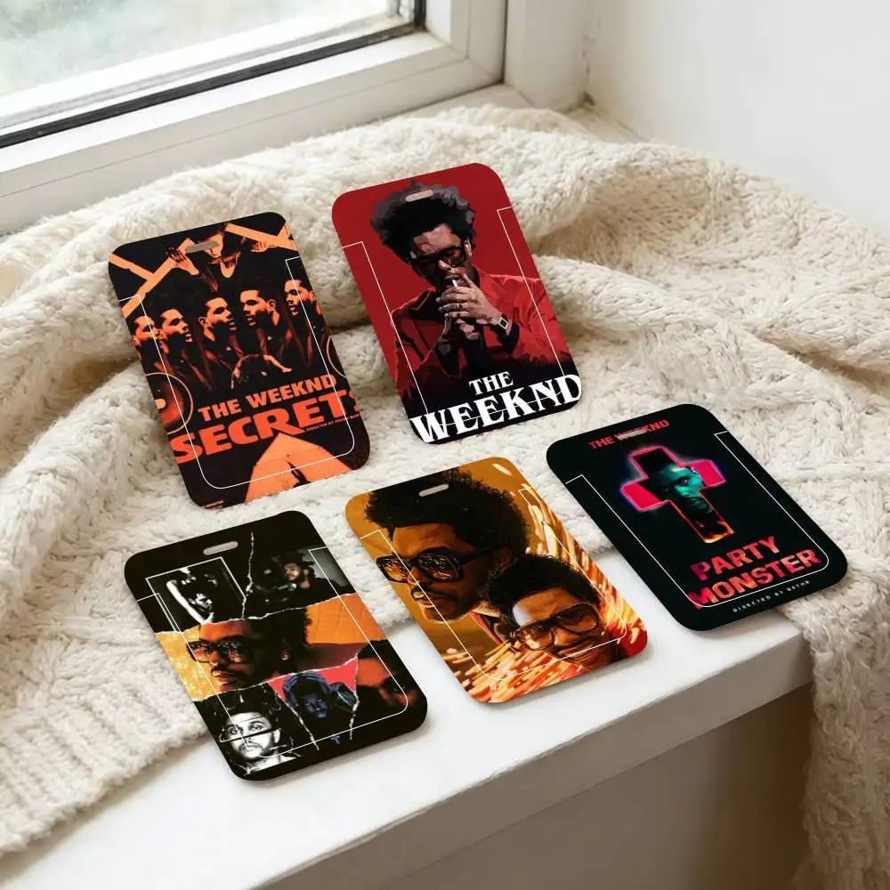 

T-The W-Weeknd ID Card Holder Lanyard Covers Women Men Work Permit Holder Students Kids Bus Cards Case