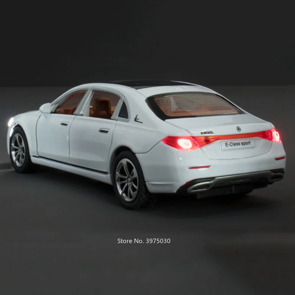 1:32 합금 벤츠 E300L 모델 자동차 장난감 가벼운 음악 6 문 열림 소형 자동차 바퀴 당겨 차량 유아 어린이 선물