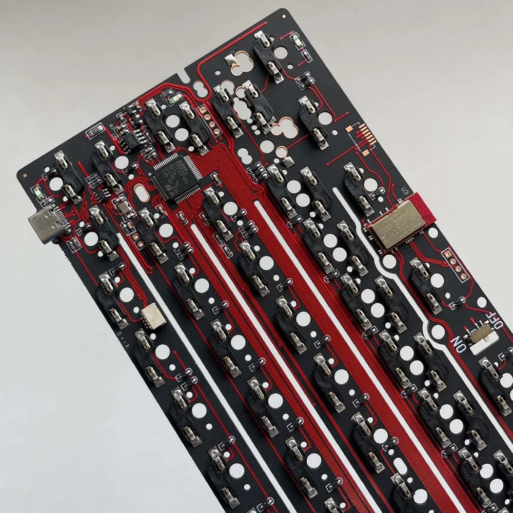 DK6064 Mechainical keyboard Hot-Swap PCB Wired BLE 2.4G 3 mode optional 60% Hotswap Letter area slotted PCB QMK VIAL