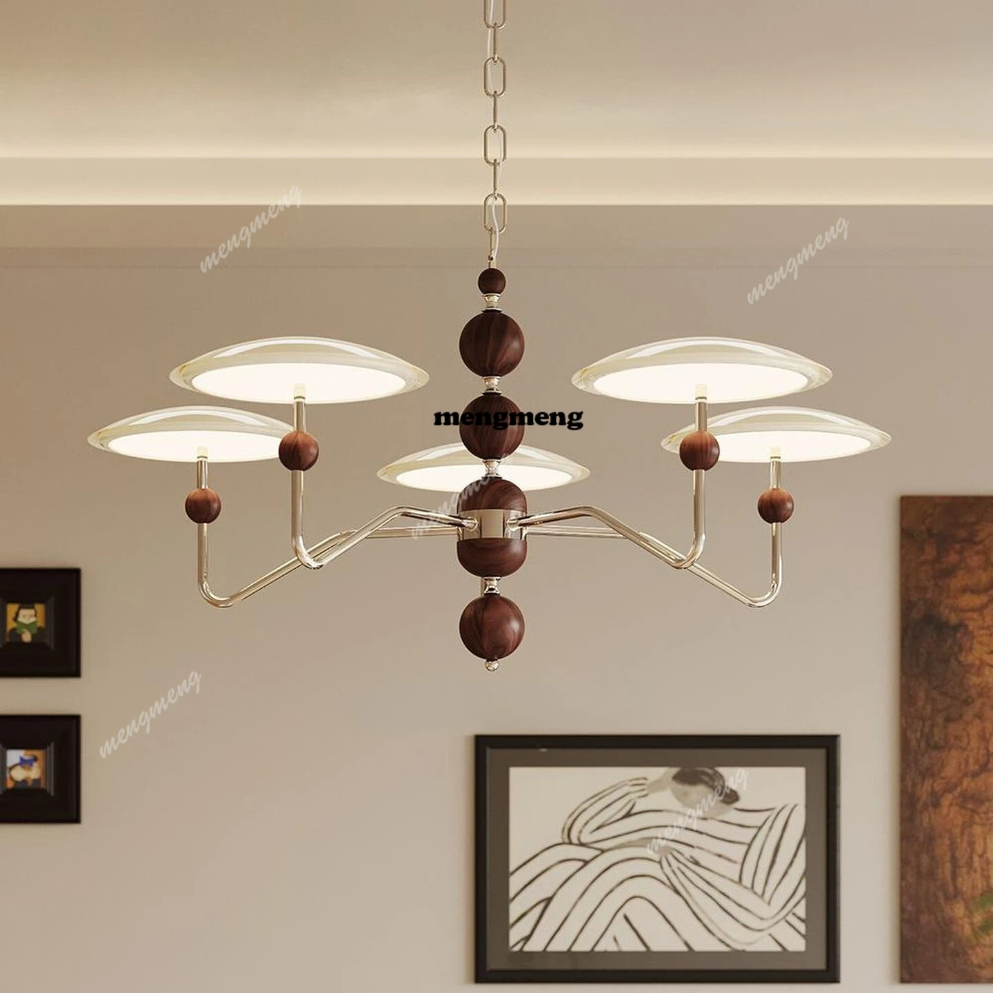 

Living room chandelier medieval cream atmosphere light luxury high-end bedroom study star track light