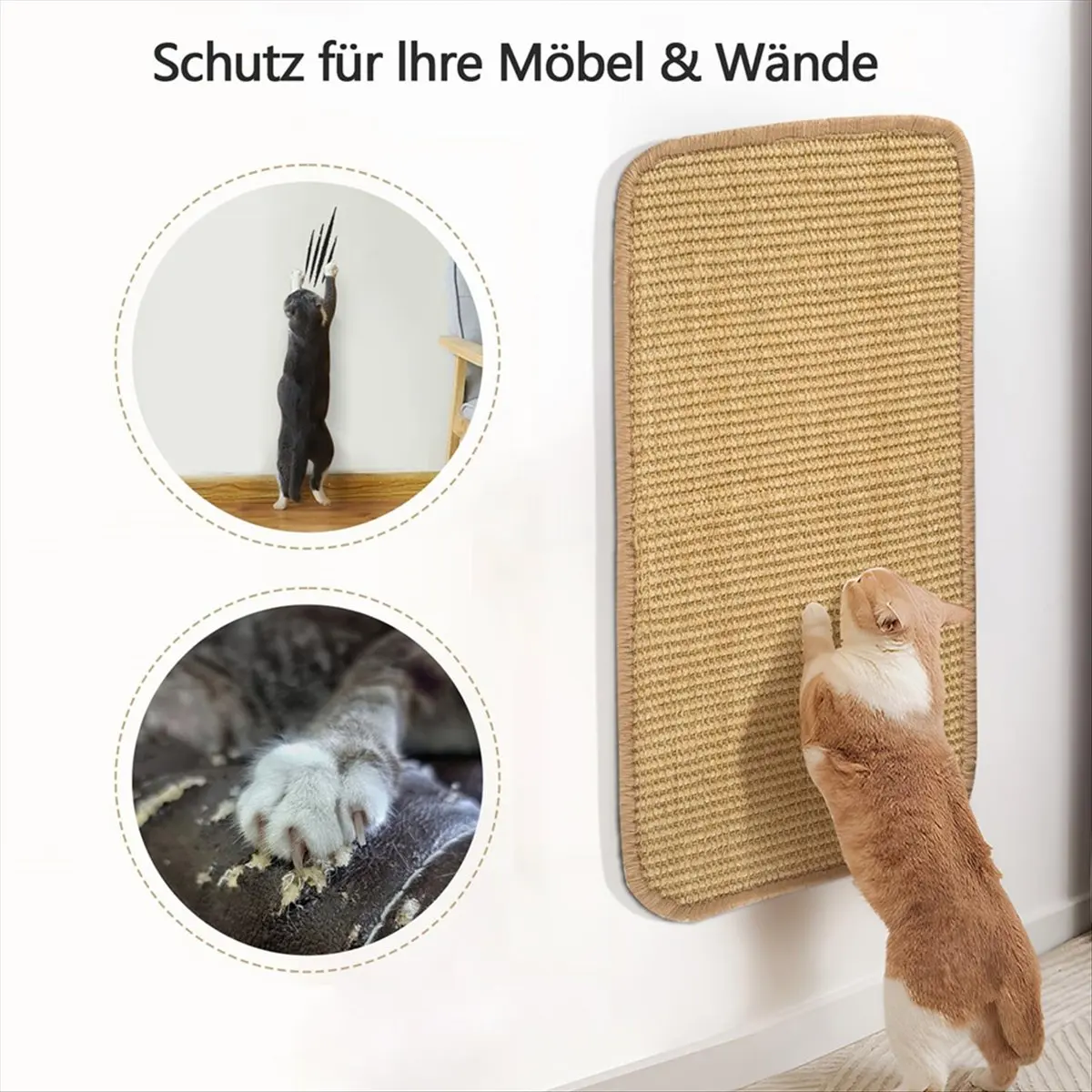 N14R Top Cat Scratching Mat, Pack of 2, Scratching Mat for Cats, Cat Scratching Mat for Protects Carpets and Sofas, 50 X 25 cm