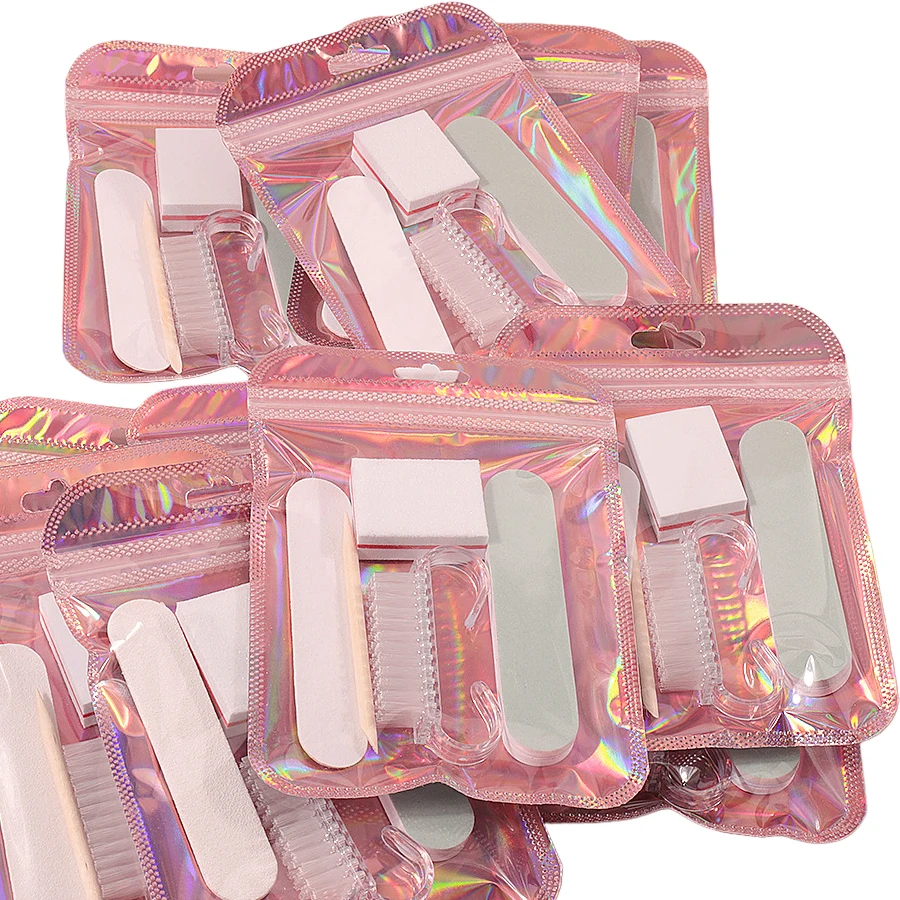 1/3/5 Set Press On Nails Prep Kit mit Nagelfeile Puffer Polierwerkzeug Nagelhautstäbchen Reinigungsbürste, Heimmaniküre Pediküre – Detail 5