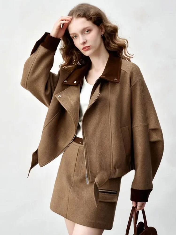 

Женская повседневная модная зимняя куртка-жакет ZhuoZhi Barn Sle Color Block из вельвета: стильная и ветрозащитная