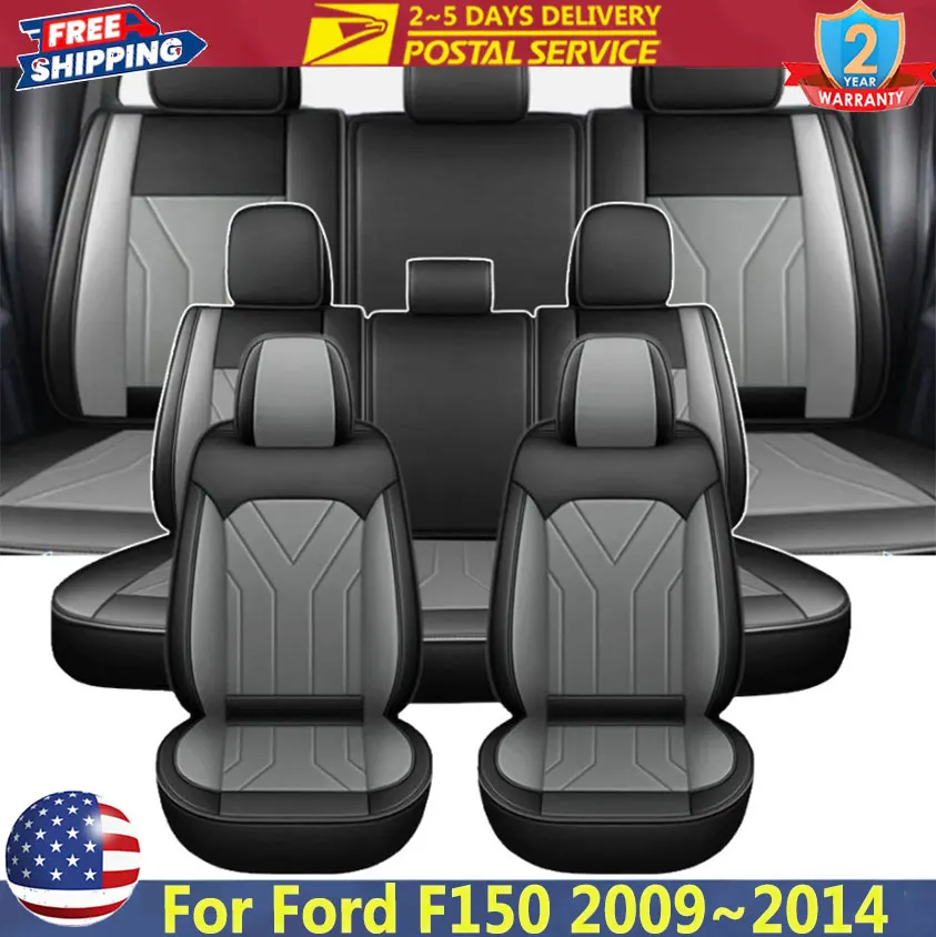 

Полный комплект чехлов для автомобильных сидений Ford F150 2009-2014, чехлы для передних и задних сидений, набор подушек из искусственной кожи, универсальные для всех сезонов, для автомобилей и внедорожников.