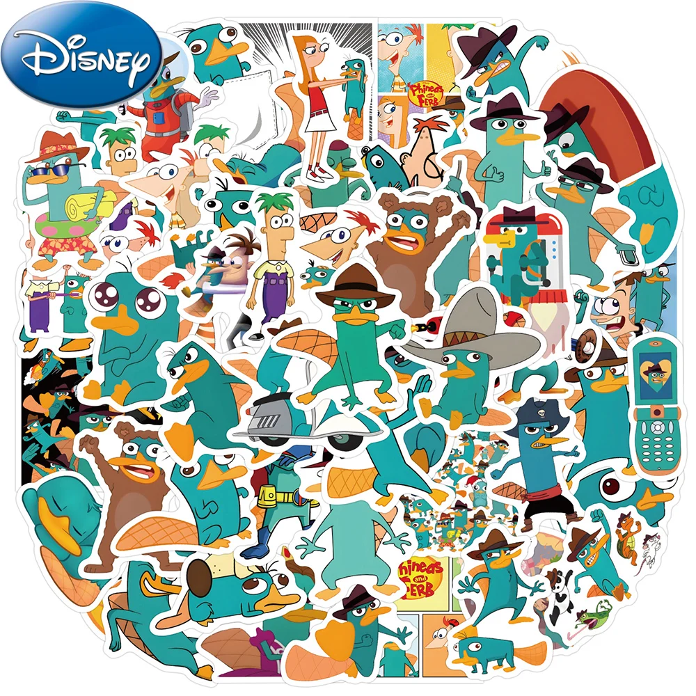 10/30/55pcs Cute Disney Anime Perry The Platypus Stickers Funny Graffiti Decals Phone Skateboard Diary Cartoon Kids Sticker Toy