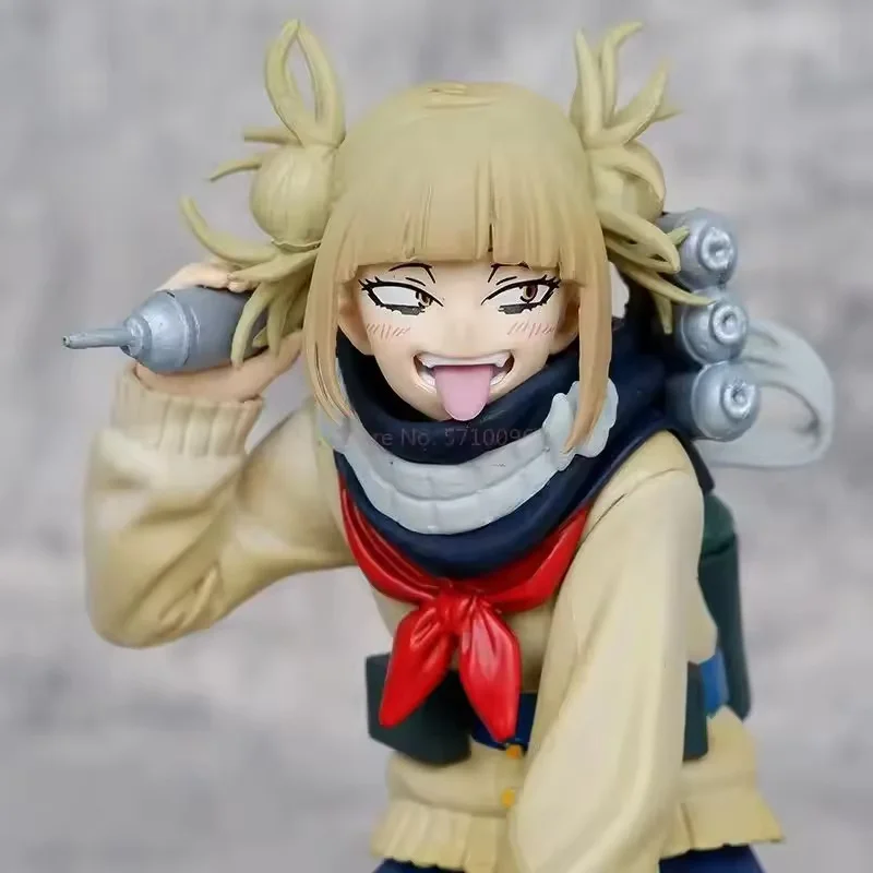 Figura de Anime My Hero Academia Himiko Toga en lindo uniforme versión batalla adorno de escritorio juguete de modelos coleccionables regalo para fanáticos
