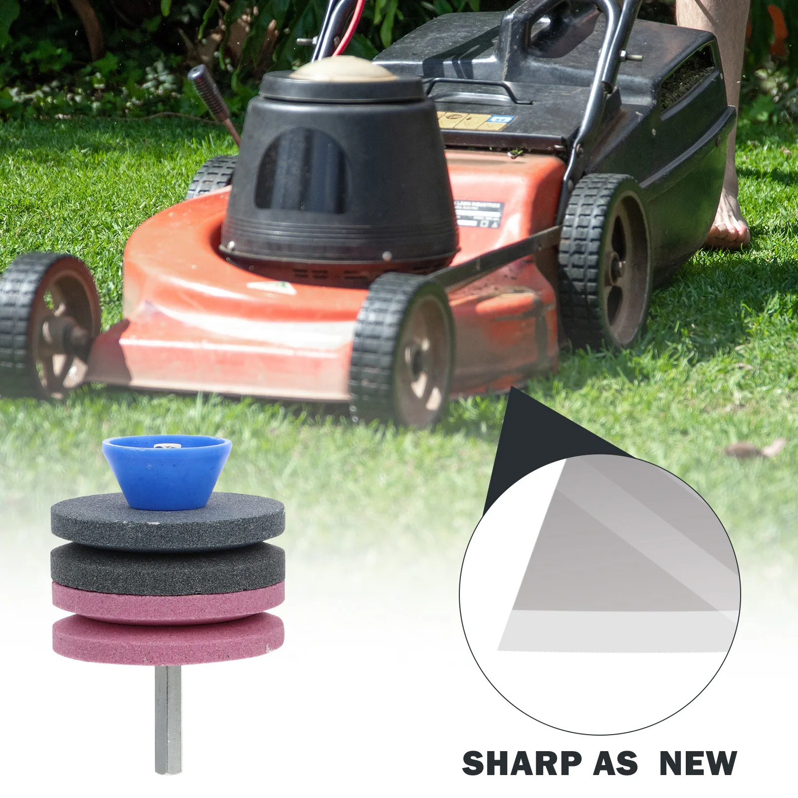 

3Pcs Universal Sharpener Grinding Wheel Sturdy Polishing Stone for Lawn Mower Maintenance and Home Garden Tools