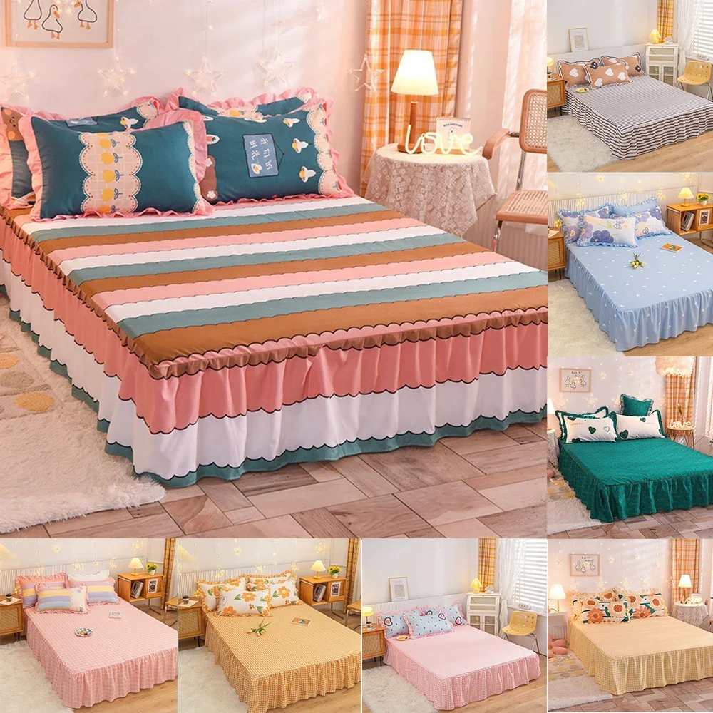 Bed Skirt Bedspread Set Bed Dress Pillow Cases For King/Queen Double 1.5/1.8/2M Sheet Cover (Sabanas Cama Matrimonial)