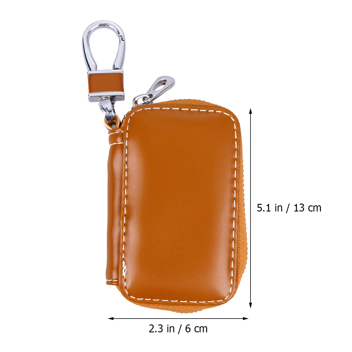 

Car Key Holder Key Storage Bag Stylish Chic Design Scratch Protection Portable Hanging Clasp for Men Women Brown