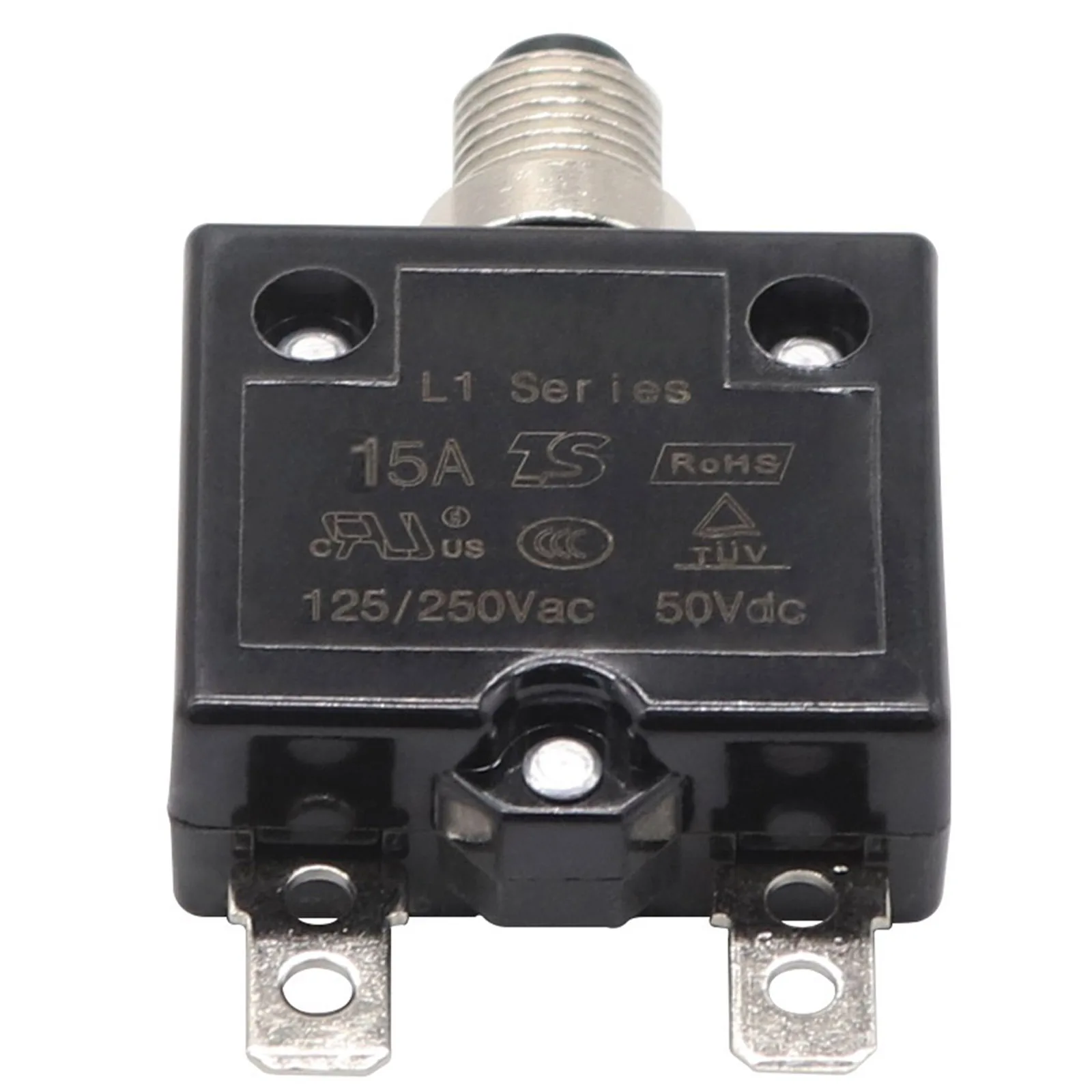 15A Thermal Overload Protector Push Button Circuit Breaker L1 Series for Use in Marine Telecommunications and Appliances