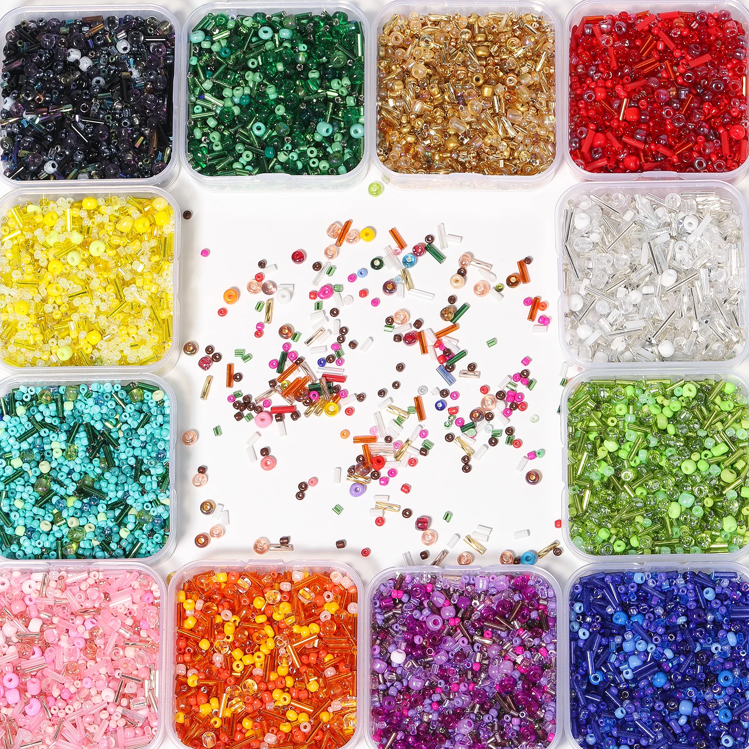 700 шт./коробка, бусины-трубки из стекла