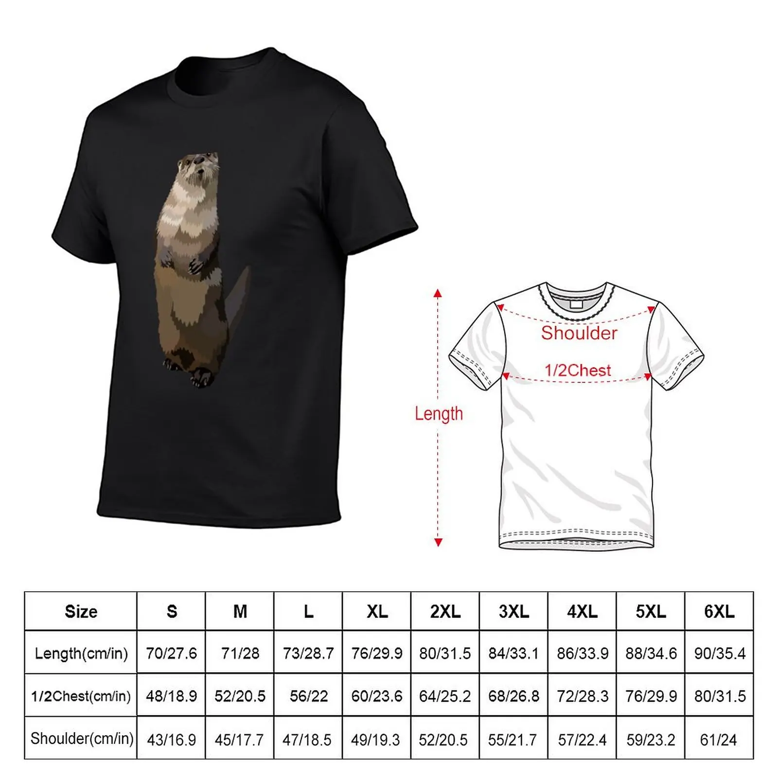 N is for North American River Otter T-Shirt summer top plus sizes cute clothes man clothes shirts men