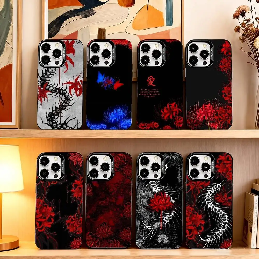 

T-Tokyo Ghoul 12Red s-spider lily Phone Case For iPhone 17,16,15,14,13,12,11 Plus,Pro Max,XS,Colorful Silver Black Cover