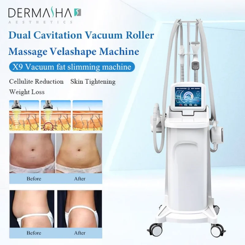 4 in 1 Vacuum Cavitation System Vacuum Roller Slimming Machine RF Face Lifting 80k Fat Cavitation Vela Slim RF Roller Massager