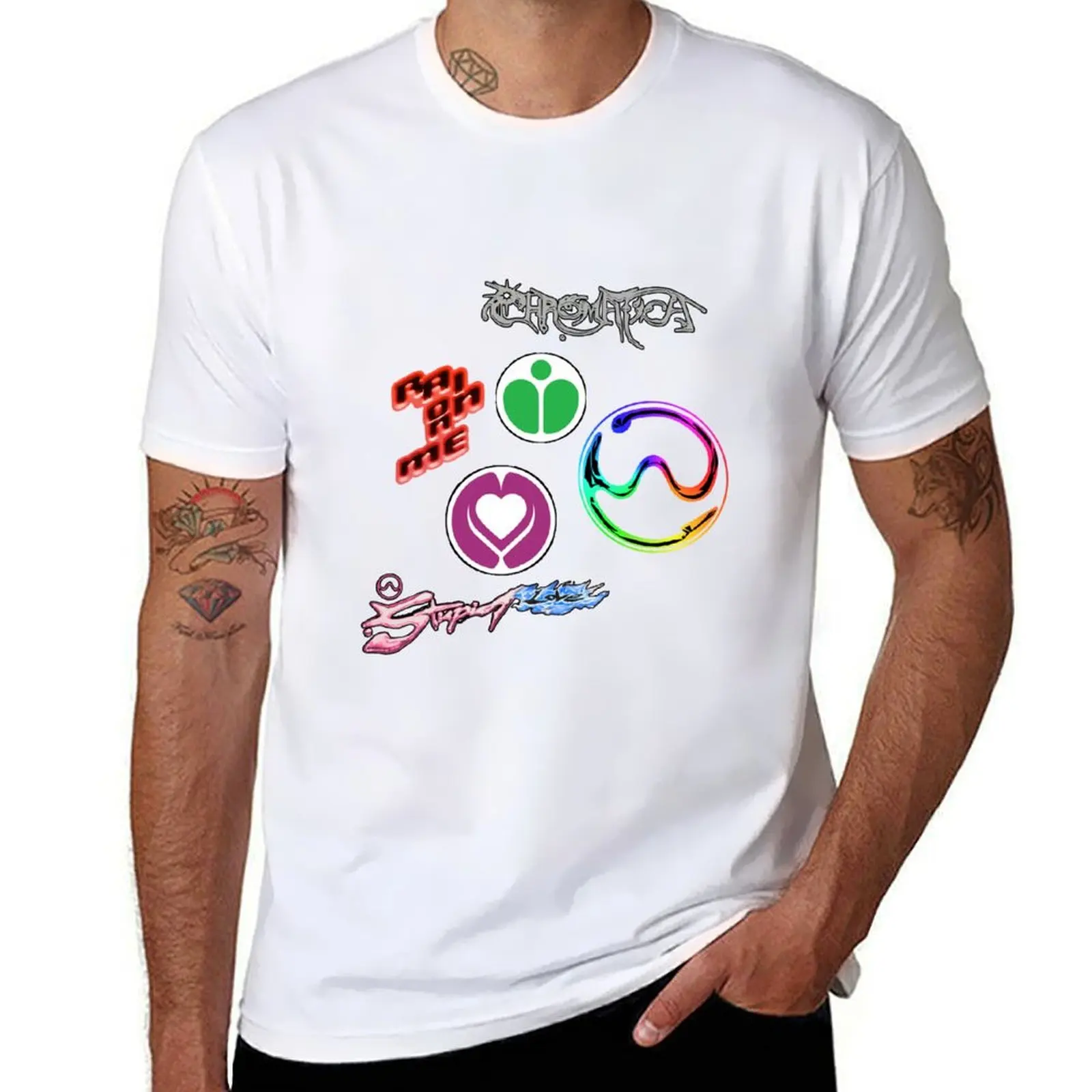 

Lady gaga chromatica sticker set T-Shirt mens graphic t shirts t shirts for man pack cotton T-Shirt