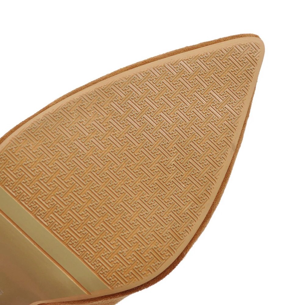 2025 العلامة التجارية الجديدة مريحة البني الأسود النساء مضخات الساخن أشار تو عالية الكعب أحذية سيدة زائد صغيرة كبيرة الحجم 33 43 46 #6