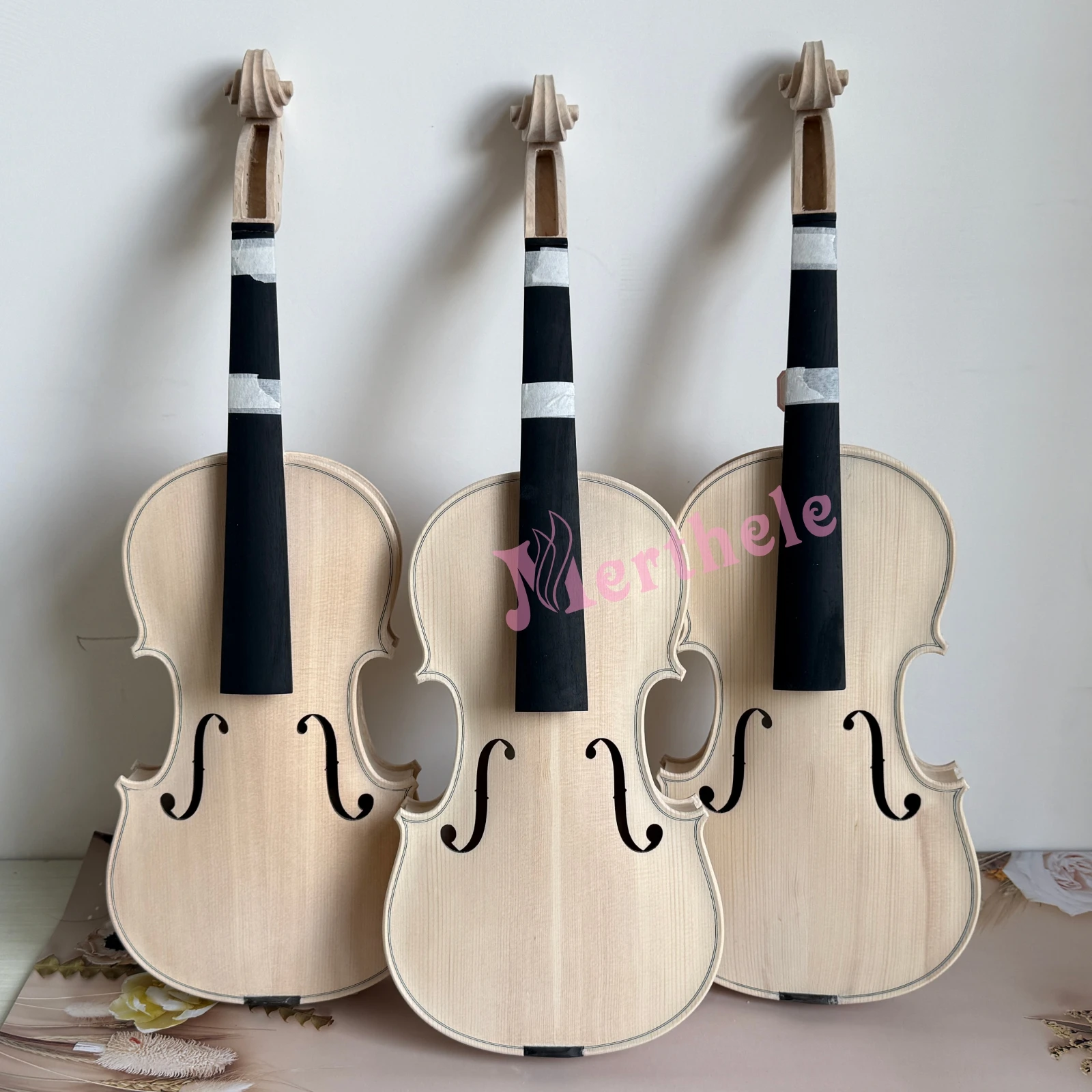 Natural striped maple backboard violin white embryo Stradivarius 