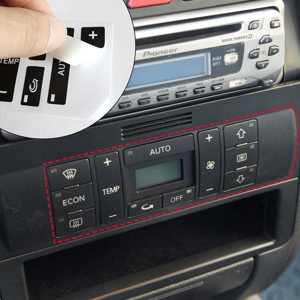 Car AC Button Repair Sticker Air Conditioning Control Decals Automobile Interior Decoration Accessories For Audi A3 8L A2