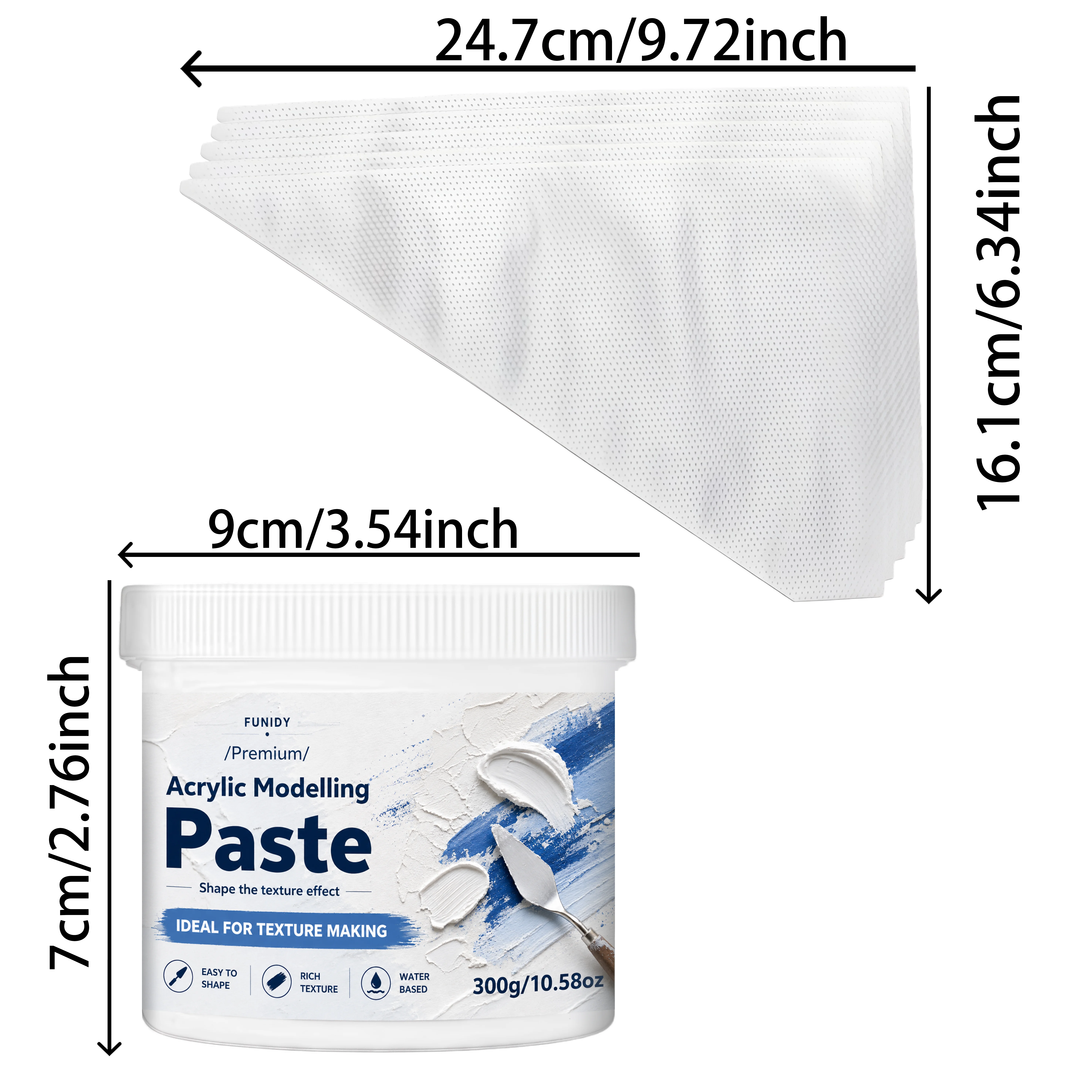 600g/300g Modeling Paste Thick Texture Paste for 3D Effects, Sculpting, Canvas Painting, Crafts