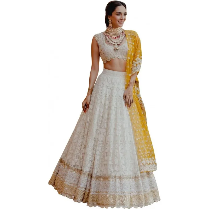 Georgette Embroidery Sequence Work Wedding Bridal Lehenga Choli with Dupatta Ready to wear