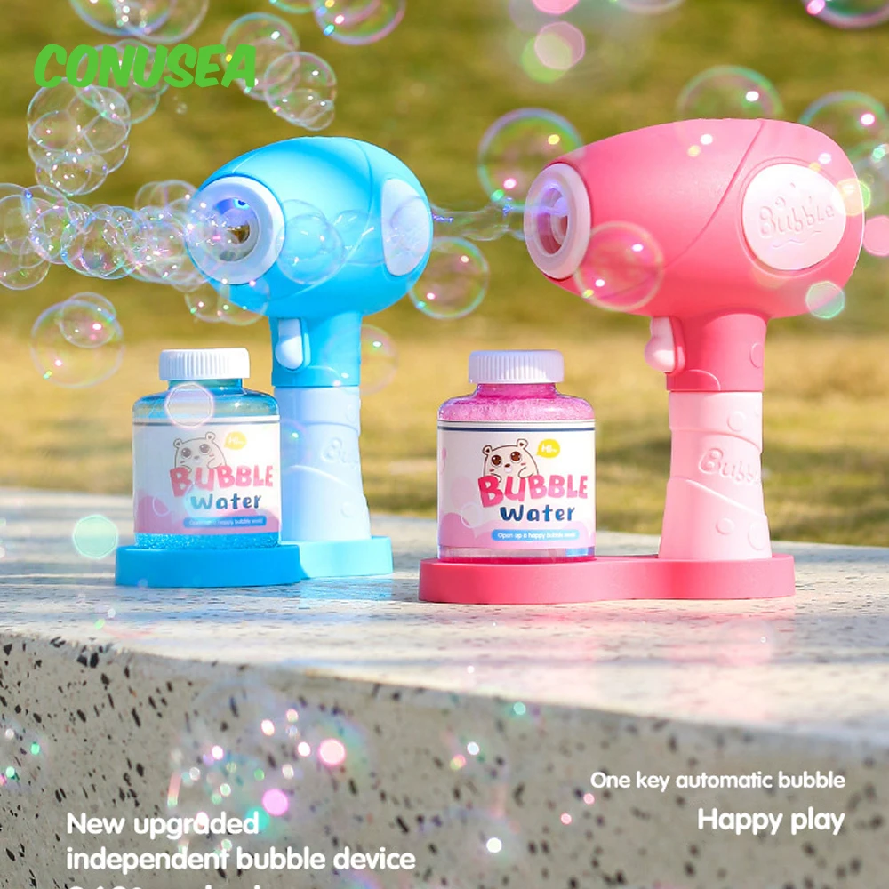 Bubble Gun Electric Hair Dryer Soap Bubbles Machine Blower Maker Kids Toys Birthday Party Games Wedding Children's Day Gift Toy