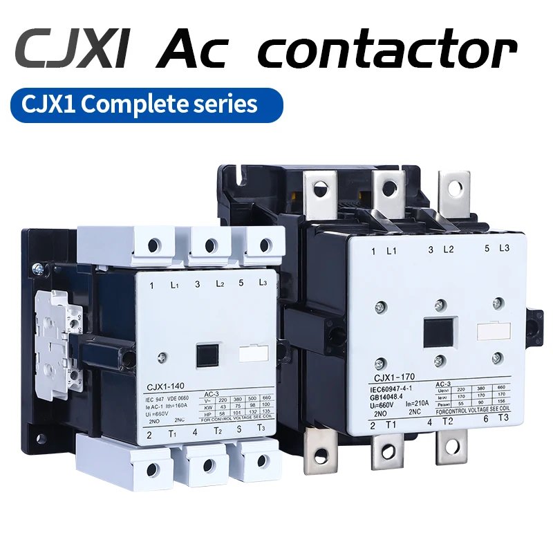 

AC contactor CJX1-12/22 22/22 16 45 63 75-250A Three phase Coil Voltage 24v-380v 2NO 2NC